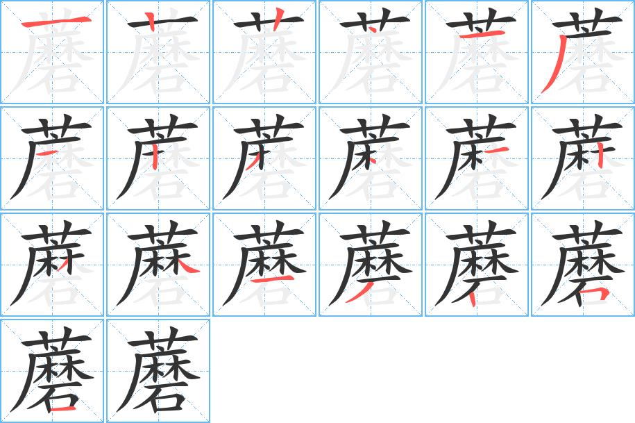 蘑的笔画意思解释发音部首组词是什么