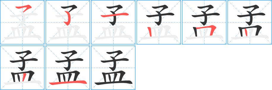 孟的笔画意思解释发音部首组词是什么