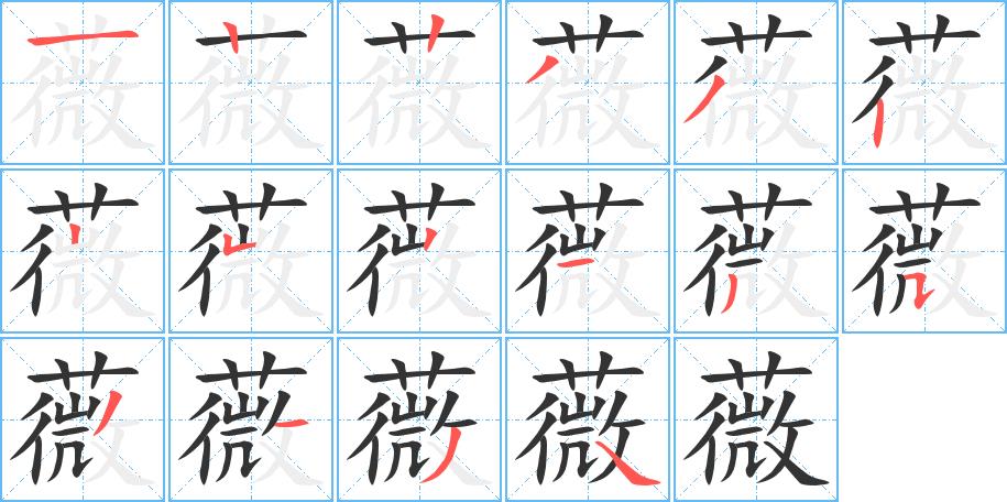 薇的笔画意思解释发音部首组词是什么