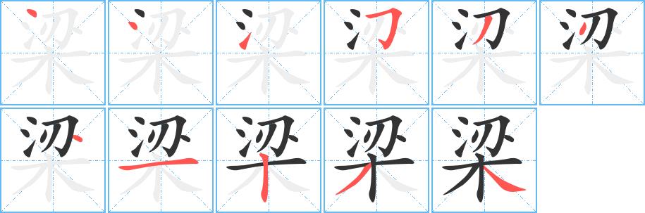 梁的笔画意思解释发音部首组词是什么