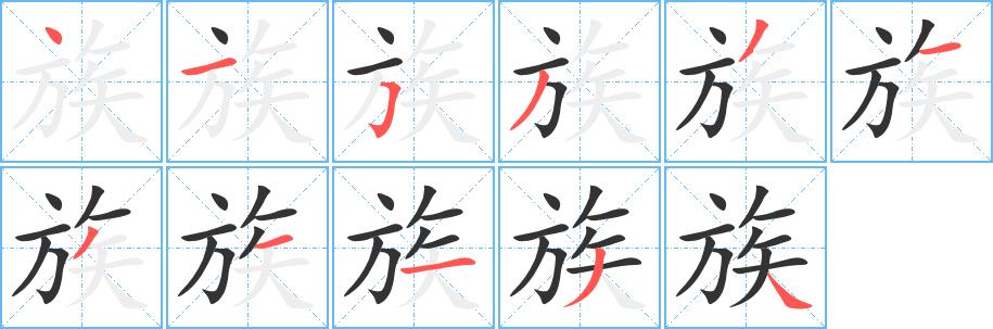 族的笔画意思解释发音部首组词是什么