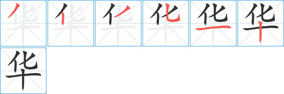 华的笔画意思解释发音部首组词是什么