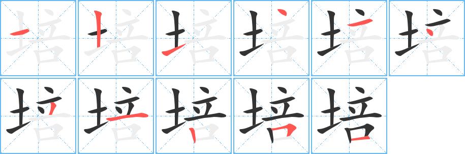 培的笔画意思解释发音部首组词是什么