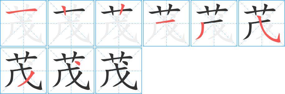 茂的笔画意思解释发音部首组词是什么