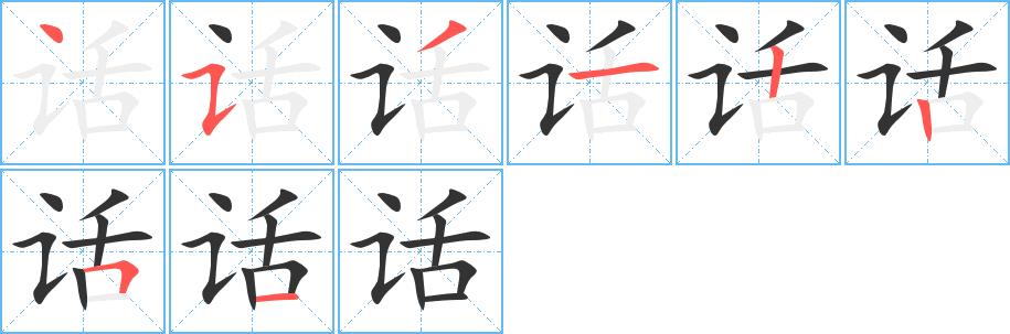 话的笔画意思解释发音部首组词是什么
