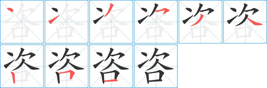 咨的笔画意思解释发音部首组词是什么