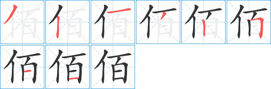 佰的笔画意思解释发音部首组词是什么