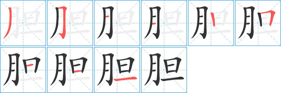 胆的笔画意思解释发音部首组词是什么