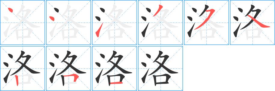 洛的笔画意思解释发音部首组词是什么