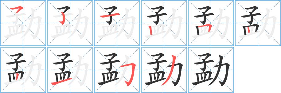 勐的笔画意思解释发音部首组词是什么