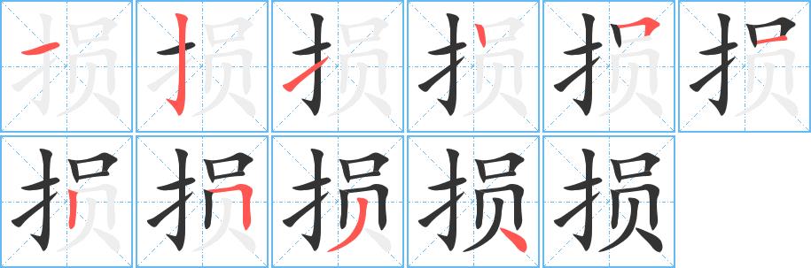 损的笔画意思解释发音部首组词是什么