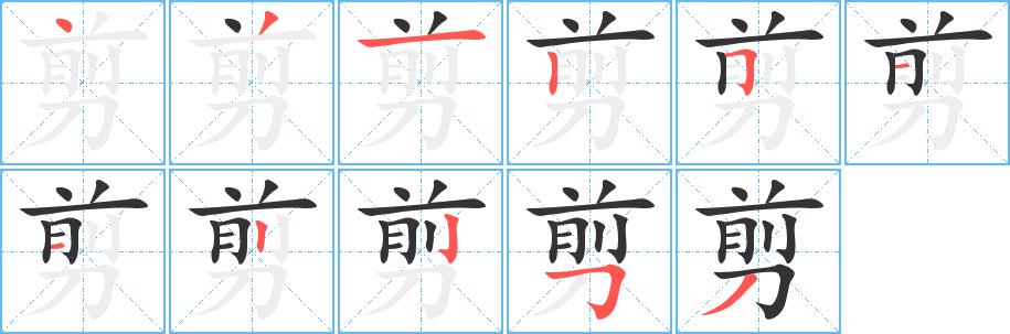 剪的笔画意思解释发音部首组词是什么